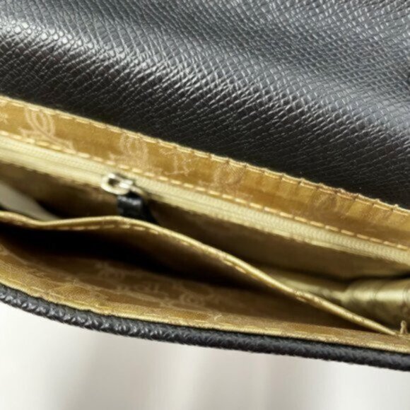 Ivanka Trump Purse Bag In Metallic Silver And Black Faux Leather - Picture 6 of 7